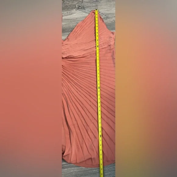 NWT Banana Republic Gorgeous One Shoulder Pleated Coral Pink Asymmetric Dress 12 - Picture 12 of 13
